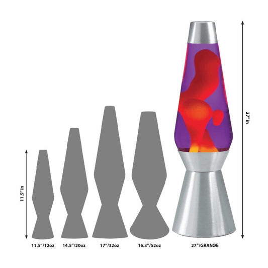 27″ LAVA Lamp Grande – Yellow/Purple/Silver - US 9295