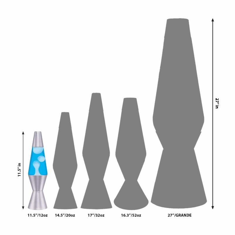11.5″ LAVA Lamp – White/Blue/Silver - US 7260