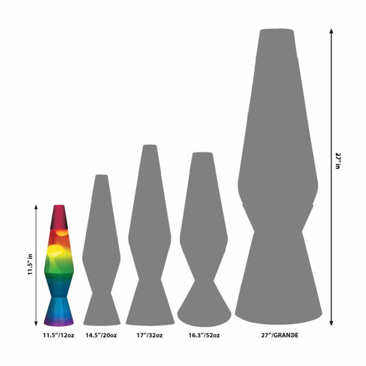 11.5″ LAVA Lamp Rainbow – White/Tricolor - US 7253