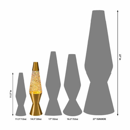 14.5″ LAVA Lamp Rainbow Glitter – Clear/Gold - US 6797