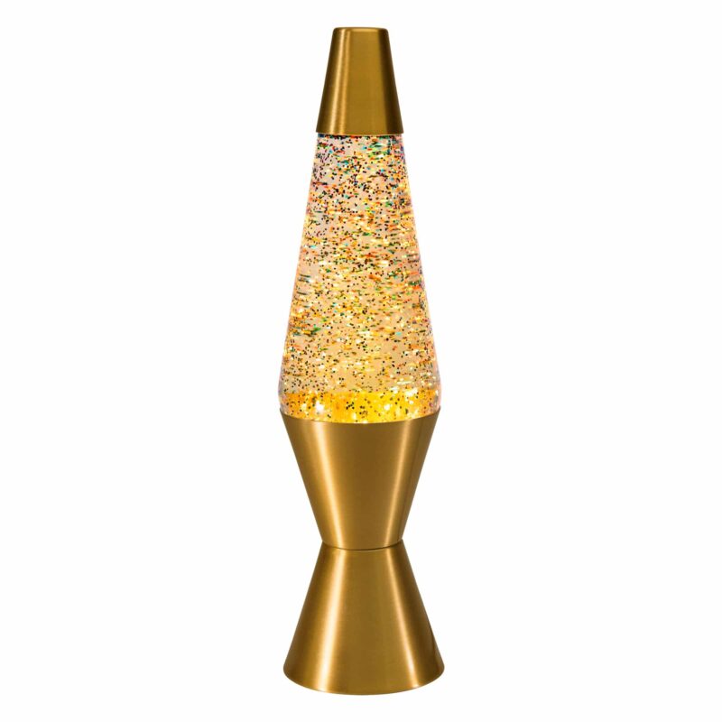 14.5″ LAVA Lamp Rainbow Glitter – Clear/Gold - US 6797
