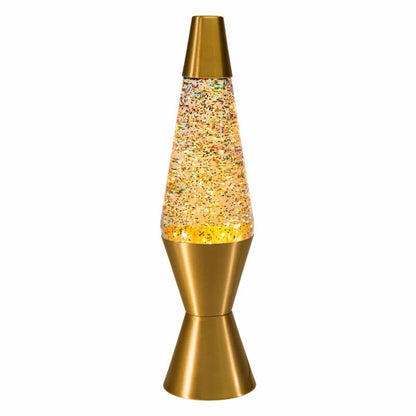 14.5″ LAVA Lamp Rainbow Glitter – Clear/Gold - US 6797