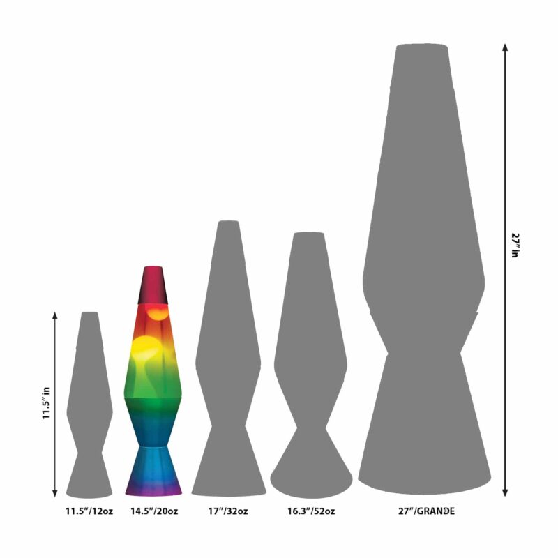 14.5” LAVA Lamp Rainbow – White/Clear/Tricolor - US 9027