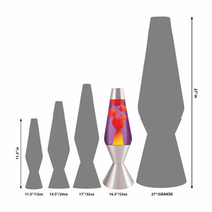16.3″ LAVA Lamp – Yellow/Purple/Silver - US 7256